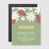 カスタムフローラ誕生日 マグネット招待状 (正面/裏面)