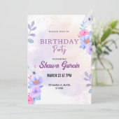 カスタムフローラ誕生日 招待状 (スタンド正面)
