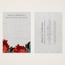 カスタムフローラ赤イヤリングジュエリー表示カード