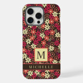 カスタムフローラ黄ピンクオレンジ色の花 iPhoneケース (裏面)