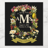 カスタムフローラ黒紋葬式ワインラベル ワインラベル (シングルラベル)