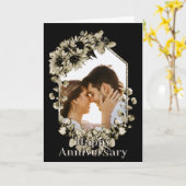 カスタムフローラ黒記念日 カード (黄色い花)