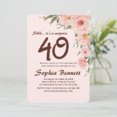 カスタムフローラ40th誕生日招待状 招待状 (スタンド正面)