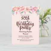 カスタムフローラ50th誕生日パーティーへの招待 招待状 (スタンド正面)