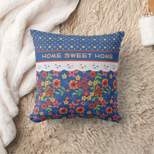 カスタムフローラ、ポルカ、レースフェイク枕またはクッション クッション (ブランケット)