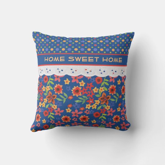 カスタムフローラ、ポルカ、レースフェイク枕またはクッション クッション (裏面)