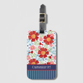 カスタムフローラ(鳥)ショウジョウコウカンチョウパターン名検査 ラゲッジタグ (正面縦)