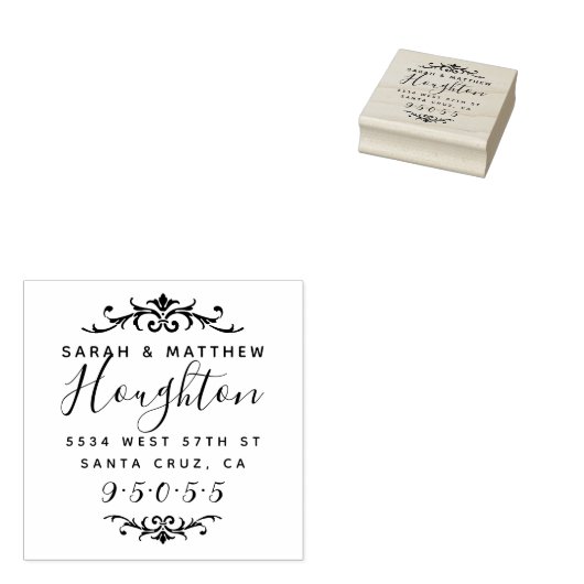 カスタムフローリ結婚ッシュ対差出人住所 ラバースタンプ (押印)