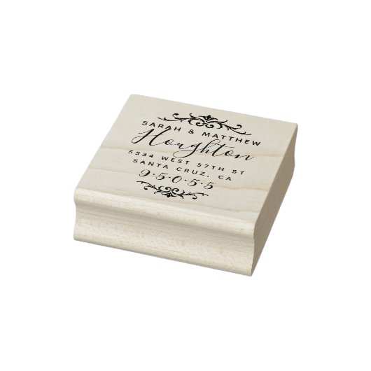 カスタムフローリ結婚ッシュ対差出人住所 ラバースタンプ (スタンプ)