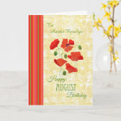 カスタムフ威厳があるロント誕生日カード、ポピー カード (黄色い花)