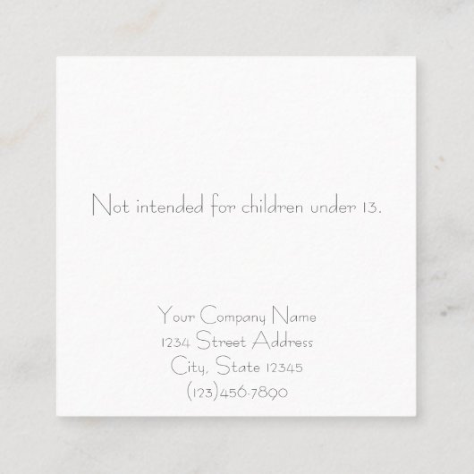 カスタムフ縁どェアスクエアイヤリングカード コーリングカード (裏面)