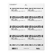 カスタムフ縁どライン名タグB&W ラベル (フルシート)