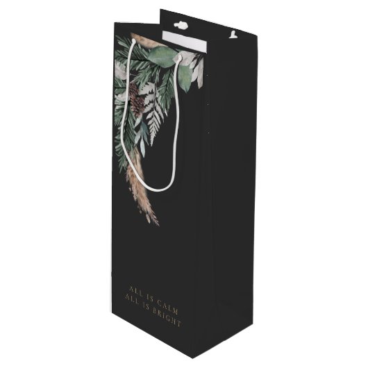 カスタムブエレガントラックスメリークリスマスリース ワインギフトバッグ (正面アングル)