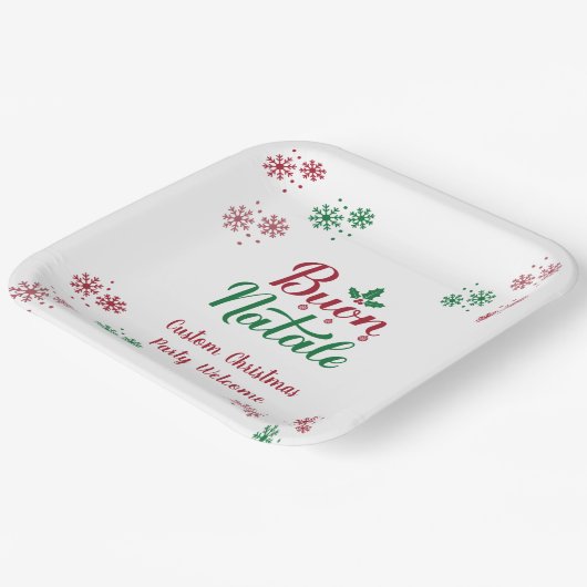 カスタムブオンナターレイタリアンメリークリスマス ペーパープレート (傾斜あり)