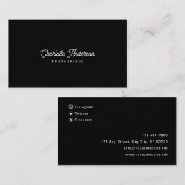 カスタムブシンプルランド写真白黒写真 名刺