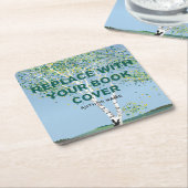 カスタムブックカバーlライターブックローンチプロモーション スクエアペーパーコースター (アングル)