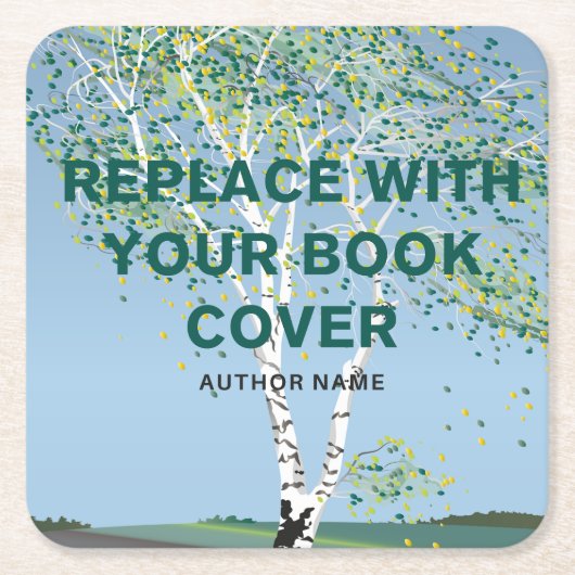 カスタムブックカバーlライターブックローンチプロモーション スクエアペーパーコースター (正面)