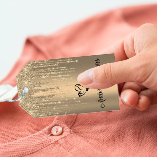 カスタムブティック衣料品価格ラベル金ゴールドドリップスロゴ ギフトタグ