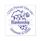 カスタムブドーのアートワーク円形アドレス名 セルフインキングスタンプ (デザイン)