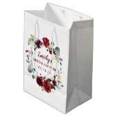 カスタムブライダルシャワーお気に入りバッグギフトフラワーリース ミディアムペーパーバッグ (裏面アングル)