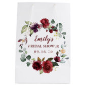 カスタムブライダルシャワーお気に入りバッグギフトフラワーリース ミディアムペーパーバッグ (裏面)