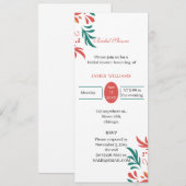 カスタムブライダルシャワーエレガントカラフルフローラ 招待状 (正面/裏面)