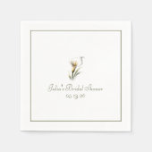 カスタムブライダルシャワーエレガントクラシックカラリリー スタンダードカクテルナプキン (正面)