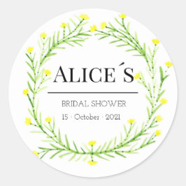 カスタムブライダルシャワーエレガントフローラボヘミアン ラウンドシール