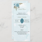 カスタムブライダルシャワーエレガント青い花 招待状 (正面/裏面)