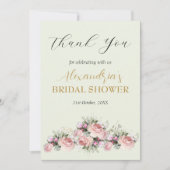 カスタムブライダルシャワーバラありがとう サンキューカード (正面)