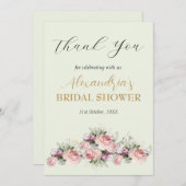 カスタムブライダルシャワーバラありがとう サンキューカード (正面/裏面)