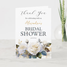 カスタムブライダルシャワーバラありがとう サンキューカード