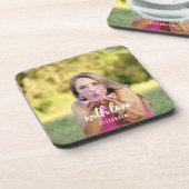 カスタムブライダルシャワーフォトシンプルモダン文字はっきりした コースター (左側)