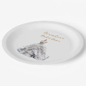 カスタムブライダルシャワー結婚ドレス ペーパープレート (アングル)