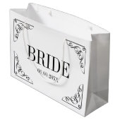 カスタムブライダルパーティ結婚の花嫁抱き枕 ラージペーパーバッグ (裏面アングル)