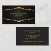 カスタムブライトイエローブラックおよび金ゴールドプロフェッショナル 名刺 (正面/裏面)