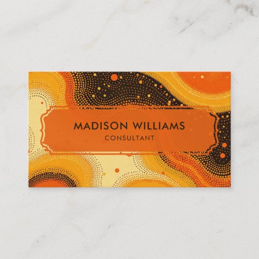 カスタムブライトオレンジイエローレッドブラックプロフェッショナル 名刺 (正面)