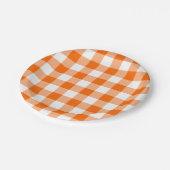 カスタムブライトオレンジギンガム ペーパープレート (アングル)