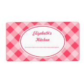 カスタムブライトピンクキッチンラベル ラベル (正面)