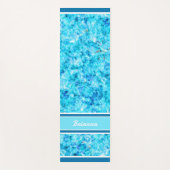 カスタムブライトブルーアクアターコイズポリゴンパターン ヨガマット (正面)