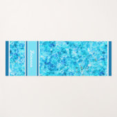 カスタムブライトブルーアクアターコイズポリゴンパターン ヨガマット (正面(横))