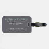 カスタムブライトブルーグレーPInk赤色ブロック ラゲッジタグ (裏面横)