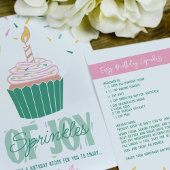 カスタムブライトモダン誕生日レシピカード サンキューカード