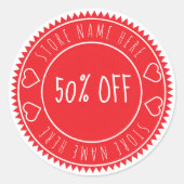 カスタムブライト割引価格小売ラベル ラウンドシール (正面)