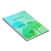 カスタムブライト・ウォーター・リーフ・ミント・グリーン・ノート ノートブック (右側)