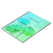 カスタムブライト・ウォーター・リーフ・ミント・グリーン・ノート ノートブック (左側)