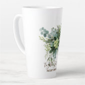 カスタムブライドメイドブライダルパーティギフトグリーン カフェラテマグ (左アングル)