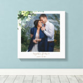 カスタムブライドメイドブライダルパーティギフトグリーン キャンバスプリント (インサイチュ (ウッドフロア))