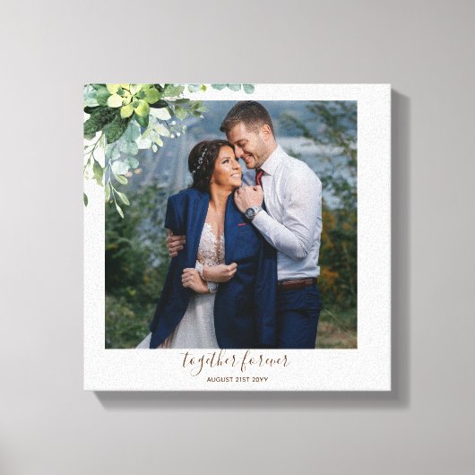 カスタムブライドメイドブライダルパーティギフトグリーン キャンバスプリント (正面)