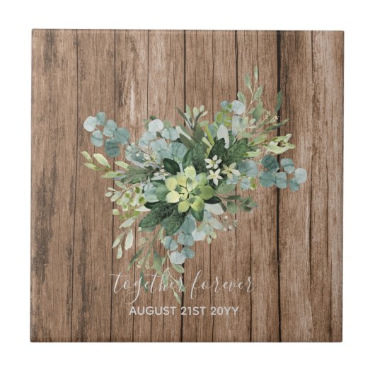 カスタムブライドメイドブライダルパーティギフトグリーン タイル (正面)